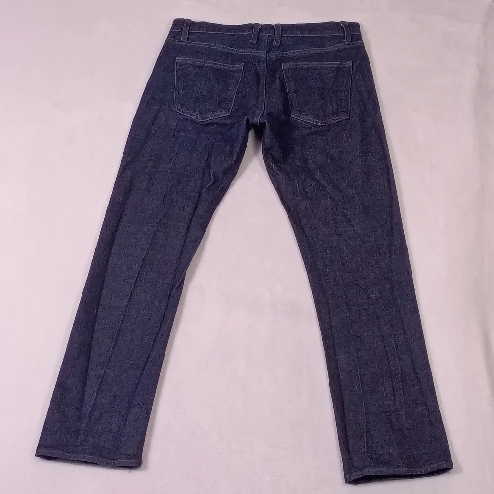 DSTLD Mens Straight Fit Selvedge Jeans Dark Indigo Blue 33x34 Button Fly - 34x33